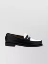 Gh Bass Round Toe Loafers With Two-tone Penny Strap In Black