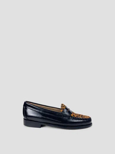 Gh Bass Women's Penny Loafer Exotic Leather Loafers In Black