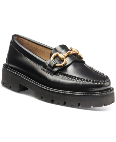 Gh Bass Women's Weejuns Lianna Bit-ornament Lug-sole Loafers In Black