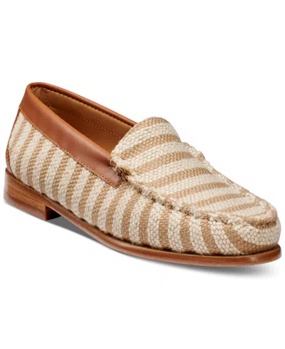 Gh Bass Women's Weejuns Venetian Striped Fabric Loafers In Tan Multi