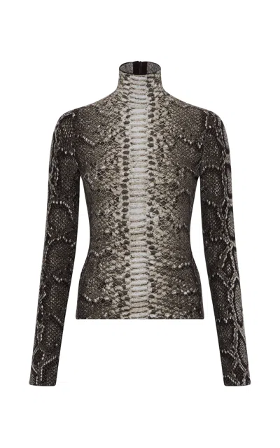 Gh Beda Knit Turtleneck In Greyscale Cashmere Silk