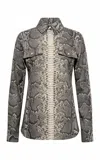 Gh John Austin Shirt In Greyscale Recycled Printed Cotton Denim