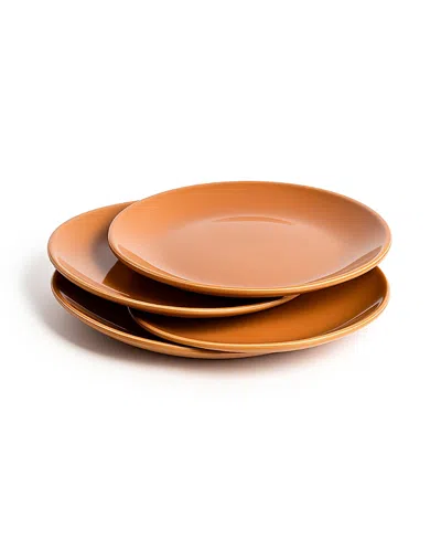 Gharyan Stoneware Dadasi Dinner Plate, Set Of 4 In Brown
