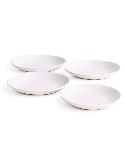 Gharyan Stoneware Dadasi Dinner Plate, Set Of 4 In White