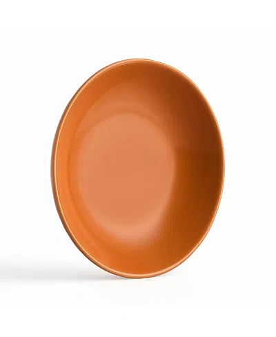 Gharyan Stoneware Dadasi Pasta Plate, Set Of 4 In Orange