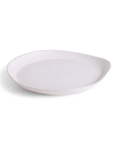 Gharyan Stoneware Dadasi Round Serving Platter In White