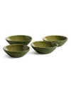 Gharyan Stoneware Dadasi Soup Plate, Set Of 4 In Green