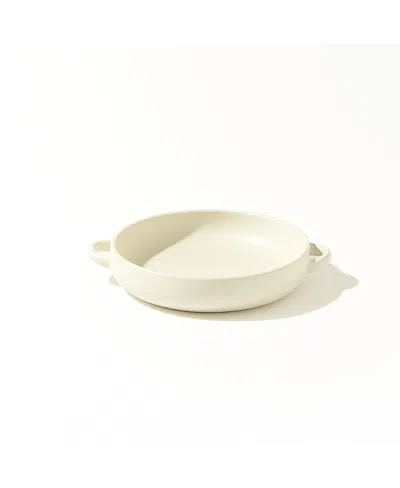 Gharyan Stoneware Dinner Plate With Handles In White