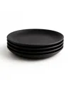 Gharyan Stoneware Edan Flat Dinner Plate, Set Of 4 In Black