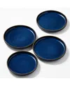 Gharyan Stoneware Edan Flat Dinner Plate, Set Of 4 In Blue
