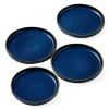 Gharyan Stoneware Edan Flat Dinner Plate, Set Of 4 In Blue