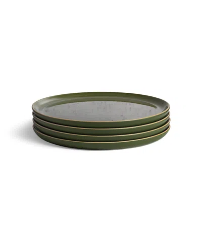 Gharyan Stoneware Edan Flat Dinner Plate, Set Of 4 In Gray