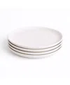 Gharyan Stoneware Edan Flat Dinner Plate, Set Of 4 In White