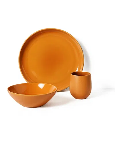 Gharyan Stoneware Gourmet Breakfast Dishes, Set Of 12 In Gold