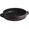 Gharyan Stoneware Large Serving Plate With Handles In Black