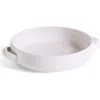 Gharyan Stoneware Large Serving Plate With Handles In White