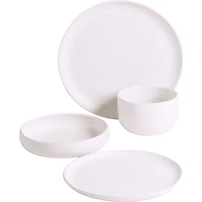 Gharyan Stoneware Le Gourmand Dinnerware Set, 16 Pieces In White