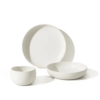 Gharyan Stoneware Le Kuisto Dinnerware, Set Of 12 In White