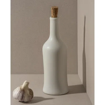 Gharyan Stoneware Olive Oil Dispenser | Brutto 21 oz - Linen In White