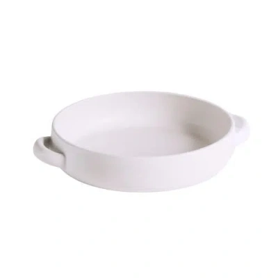 Gharyan Stoneware Serving Plate With Handles In White