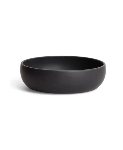 Gharyan Stoneware Shallow Serving Bowl In Black
