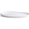 Gharyan Stoneware Stoneware Long Serving Platter In White
