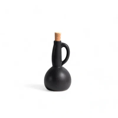 Gharyan Stoneware Stoneware Olive Oil Dispenser | Dadasi 15 oz In Black