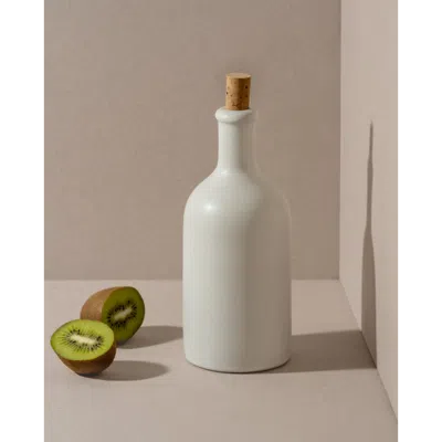 Gharyan Stoneware Stoneware Olive Oil Dispenser | Jazz 21 oz In White