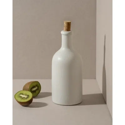Gharyan Stoneware Stoneware Olive Oil Dispenser | Jazz 21 oz In White