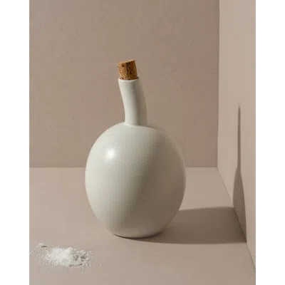 Gharyan Stoneware Stoneware Olive Oil Dispenser | Zitouna 34 oz In White