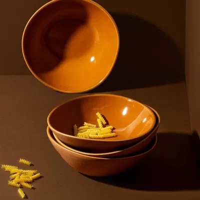 Gharyan Stoneware Stoneware Soup Plate In Brown