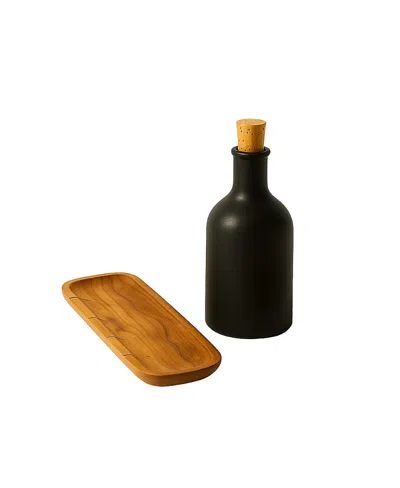 Gharyan Stoneware Taste Of The Mediterranean Bundle, Set Of 2 In Black