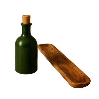 Gharyan Stoneware Taste Of The Mediterranean Bundle, Set Of 2 In Brown