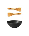 Gharyan Stoneware The Salad Essential Bundle In Black