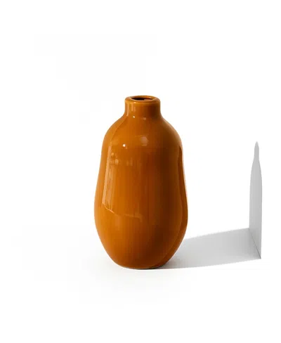 Gharyan Stoneware Vase In Brown
