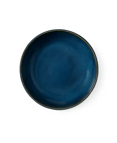Gharyan Stoneware Youlha Pasta Plate, Set Of 4 In Blue