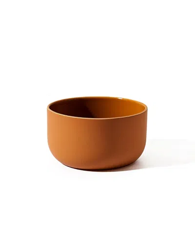 Gharyan Stoneware Youlha Serving Bowl In Orange