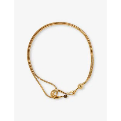 Ghazal Paris Womens Hana Tiger's Eye 24ct Yellow Gold-plated Brass Necklace