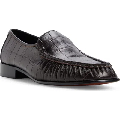 G.h.bass Bailey Croc Embossed Leather Loafer In Blue
