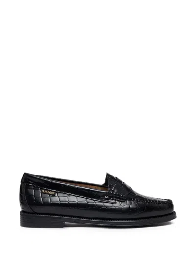 G.h.bass Easy Weejuns Crocodile-effect Loafers In Black