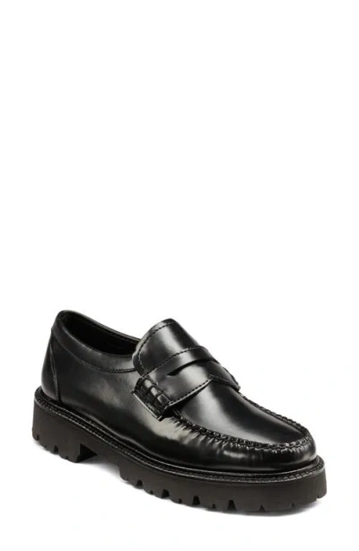 G.h.bass Grace Super Lug Sole Penny Loafer In Black