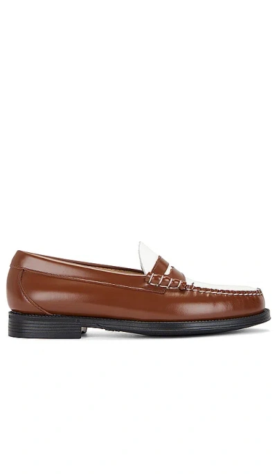 G.h.bass Larson Easy Weejun Fashion In Cognac & White