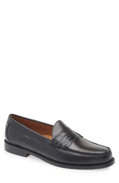 G.h.bass Larson Embossed Penny Loafer In Black