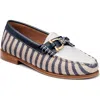 G.h.bass Lilly Nautical Leather & Canvas Loafer In Navy Multi