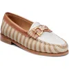 G.h.bass Lilly Nautical Leather & Canvas Loafer In Tan Multi
