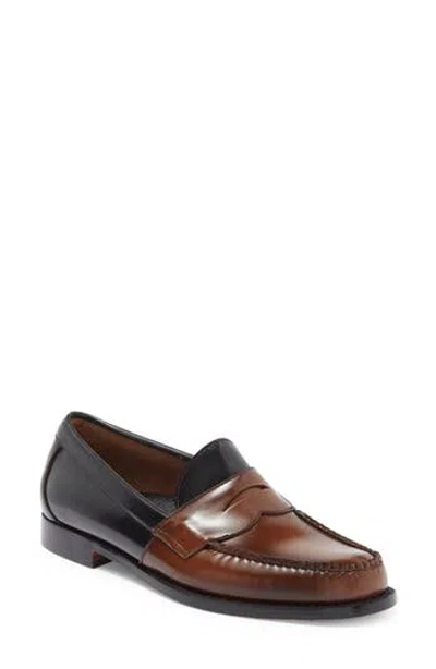 G.h.bass Logan Colorblock Penny Loafer In Black/brown