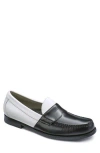 G.h.bass Logan Colorblock Penny Loafer In Black/white