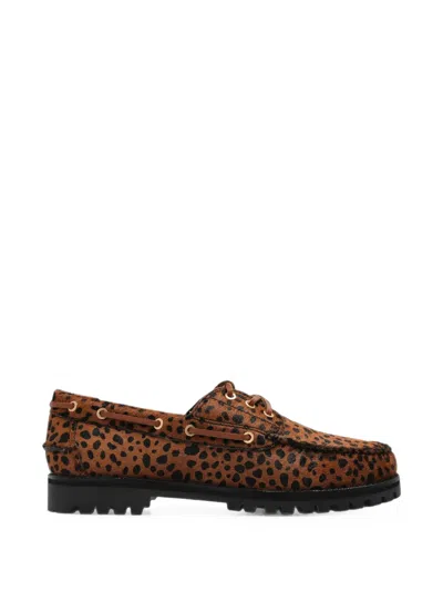 G.h.bass Mallorie 3 Eye Leopard-print Shoes In Brown