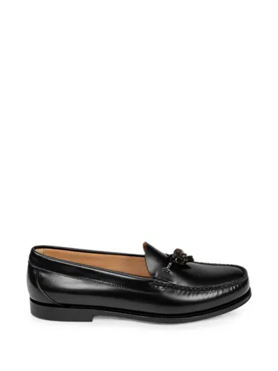 G.h.bass Tassel-detail Leather Loafers In Black