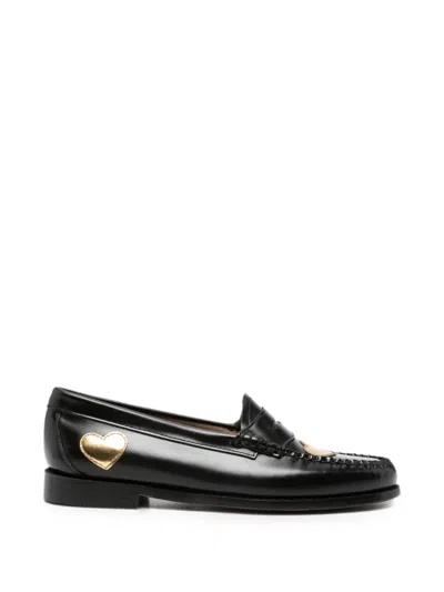 G.h.bass Weejun Heart-motif Penny-slot Loafers In Black